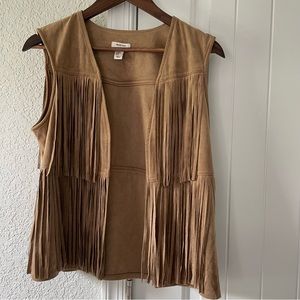 Marina Luna suede fringe vest